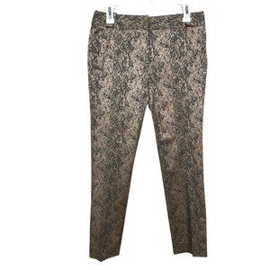 Etcetera Pants Womens 4 Tan Black Snake Print Career Workwear Business Casual